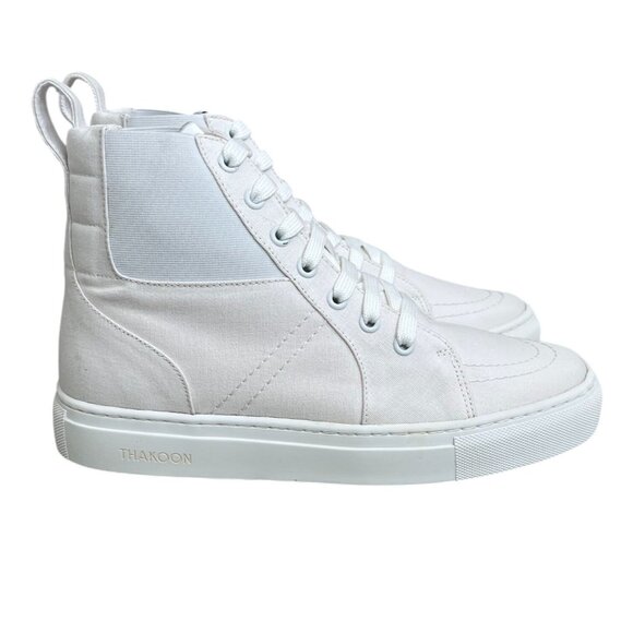 🤍 Thakoon Pull-On High Top Sneakers-White Canvas-Sizes 36 (US 6) & 38 (US 8) - Picture 6 of 16